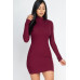 Ribbed Mock Neck Bodycon Mini Dress