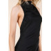 Back Cut Out Side Shirring Side Slit Maxi Dress