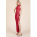 Back Cut Out Side Shirring Side Slit Maxi Dress