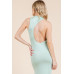 Back Cut Out Side Shirring Side Slit Maxi Dress