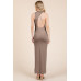 Back Cut Out Side Shirring Side Slit Maxi Dress