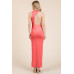 Back Cut Out Side Shirring Side Slit Maxi Dress