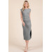 Cap Sleeve Boatneck Open Back Midi Dress