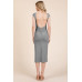 Cap Sleeve Boatneck Open Back Midi Dress