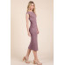 Cap Sleeve Boatneck Open Back Midi Dress