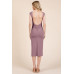 Cap Sleeve Boatneck Open Back Midi Dress