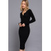 Henley Neck Midi Sweater Dress