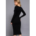 Henley Neck Midi Sweater Dress