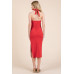 Halter Tied Criss-cross Midi Ribbed Dress