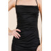 Asymmetry Ruched Double Layered Maxi Dress