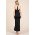 Asymmetry Ruched Double Layered Maxi Dress