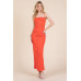 Asymmetry Ruched Double Layered Maxi Dress