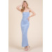 Asymmetry Ruched Double Layered Maxi Dress