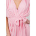 Solid Tie Waist Ruffle Midi Dress