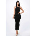 High Neck Side Slit Max Dress