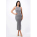 High Neck Side Slit Max Dress