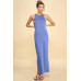 High Neck Side Slit Max Dress