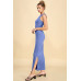 High Neck Side Slit Max Dress