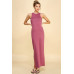 High Neck Side Slit Max Dress
