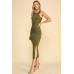 High Neck Side Slit Max Dress