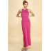 High Neck Side Slit Max Dress