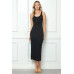 Double Layered Ribbed Double Scoop Tank Maxi Dress