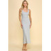 Double Layered Ribbed Double Scoop Tank Maxi Dress