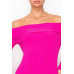 Off-shoulder Rib Midi Dress