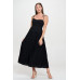 Solid Smocked Ruffle Maxi Dress