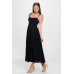 Solid Smocked Ruffle Maxi Dress