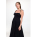 Solid Smocked Ruffle Maxi Dress