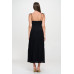 Solid Smocked Ruffle Maxi Dress