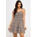 Floral Front Tie Ruffle Mini Dress