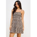 Floral Front Tie Ruffle Mini Dress