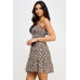 Floral Front Tie Ruffle Mini Dress