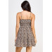 Floral Front Tie Ruffle Mini Dress