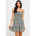 Floral Front Tie Ruffle Mini Dress