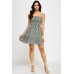 Floral Front Tie Ruffle Mini Dress