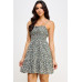 Floral Front Tie Ruffle Mini Dress
