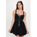 Front Ribbon Tie Bustier Dress