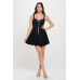 Front Ribbon Tie Bustier Dress