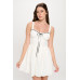 Front Ribbon Tie Bustier Dress