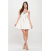 Front Ribbon Tie Bustier Dress
