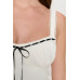 Front Ribbon Tie Bustier Dress