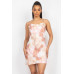 Satin Print Cowl Neck Dress