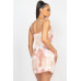 Satin Print Cowl Neck Dress
