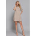 Roll Up Short Slv Straight Linen Effect Mini Dress