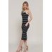 Straight Neck Stripe Spring Sweater Dress