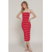Straight Neck Stripe Spring Sweater Dress