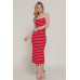 Straight Neck Stripe Spring Sweater Dress